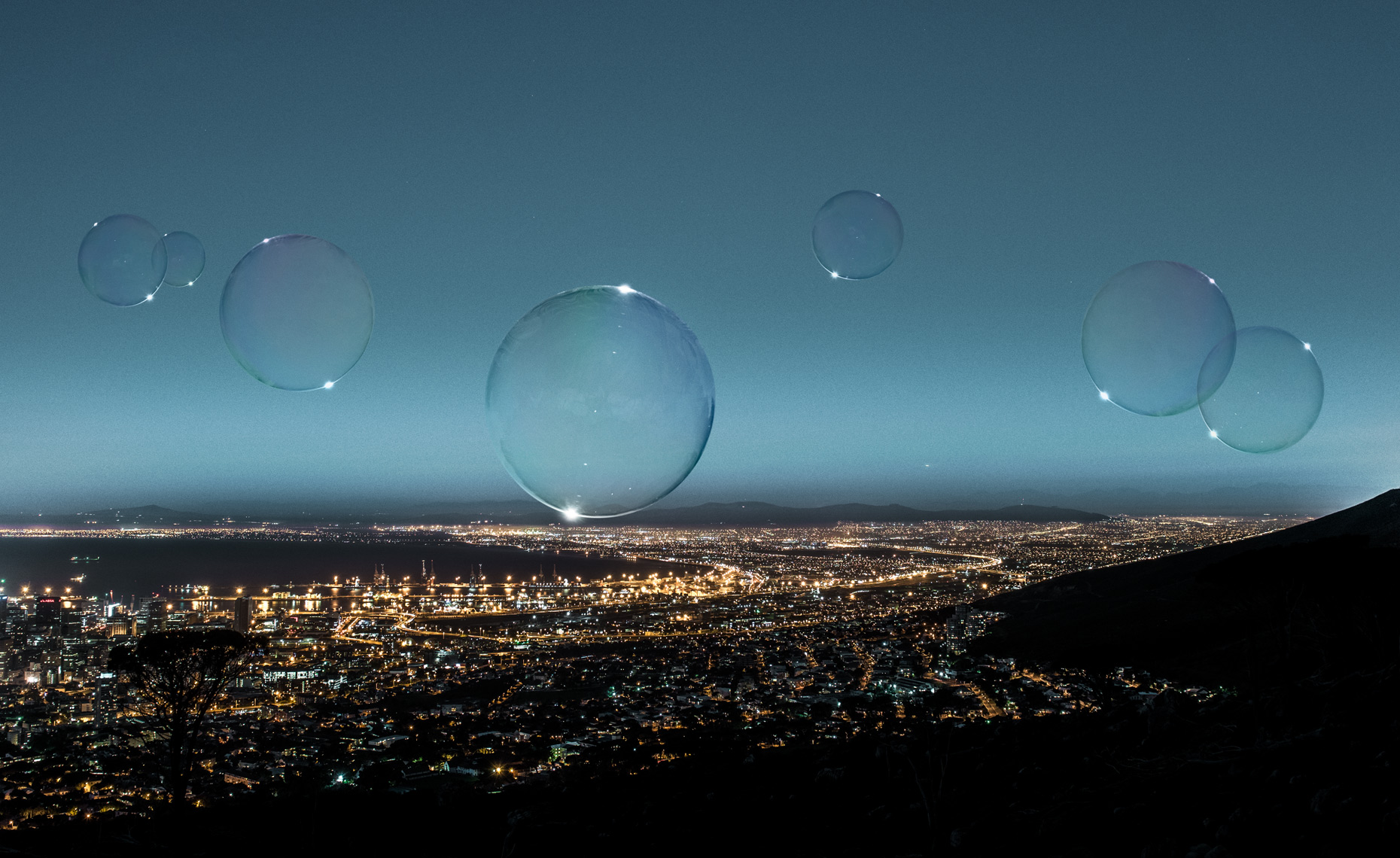 Cape-Town soap bubble landscape