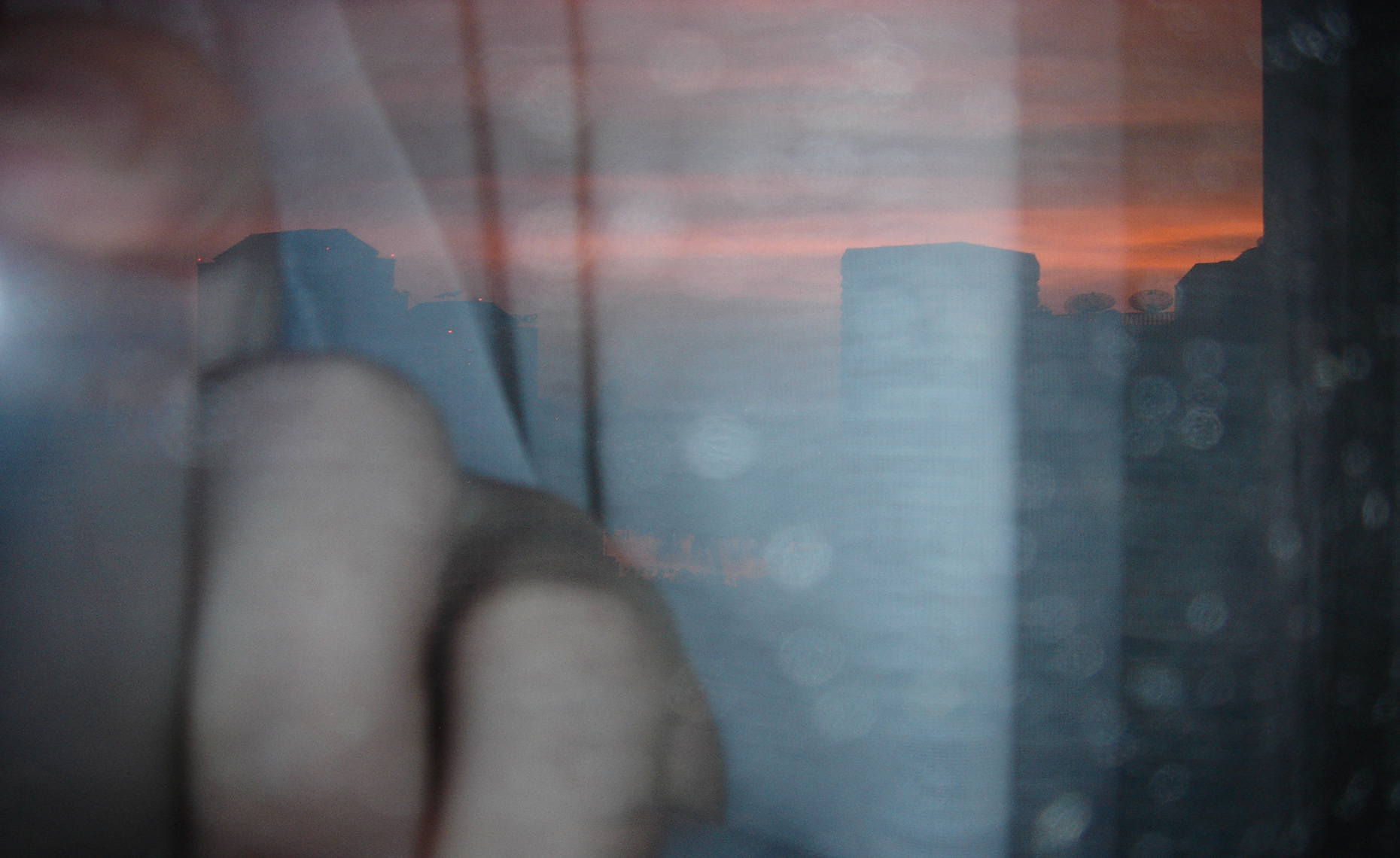 Window city reflection 