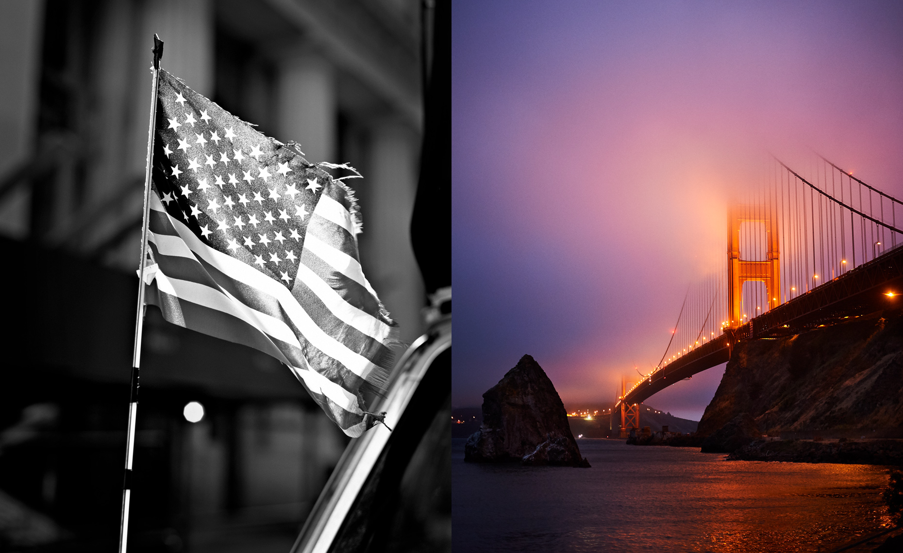 Flag and USA bridge 