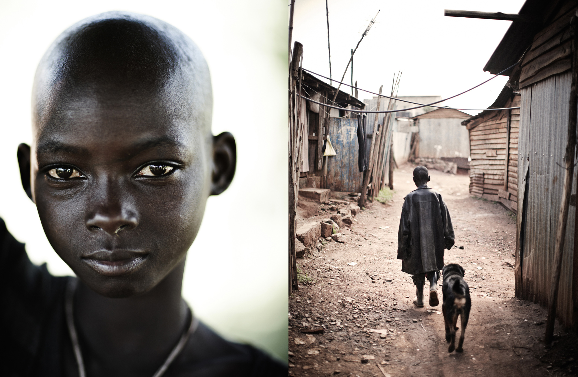 Nairobi boy with his dog 