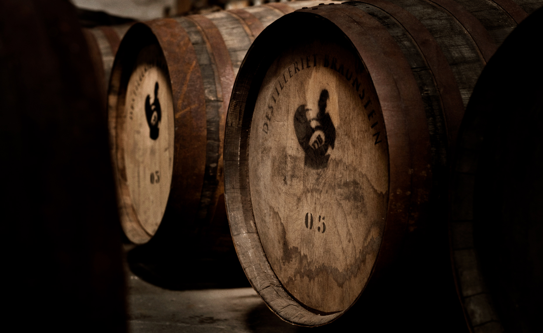 Aged whisky barrels 