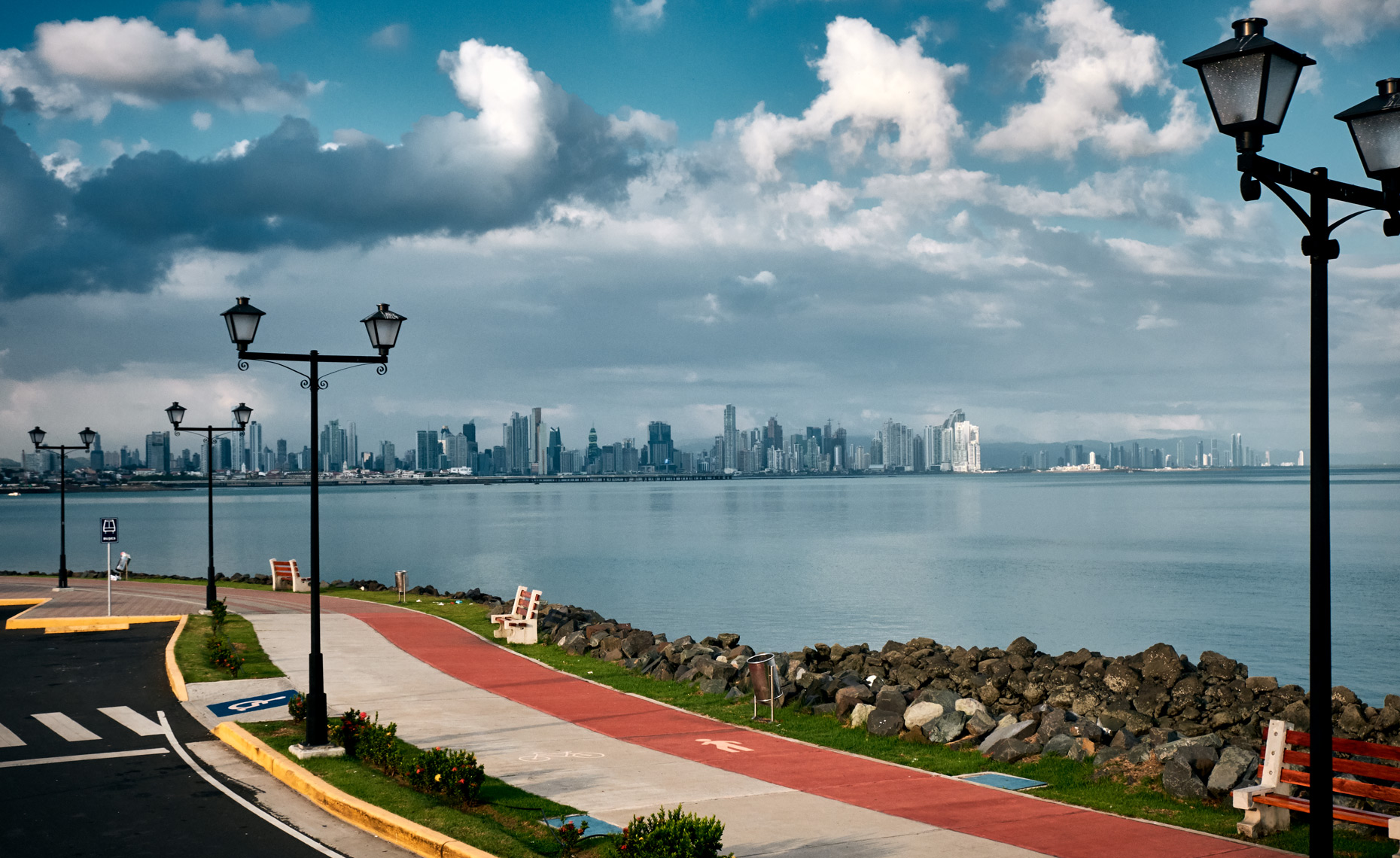 Panama landscape city sea view 