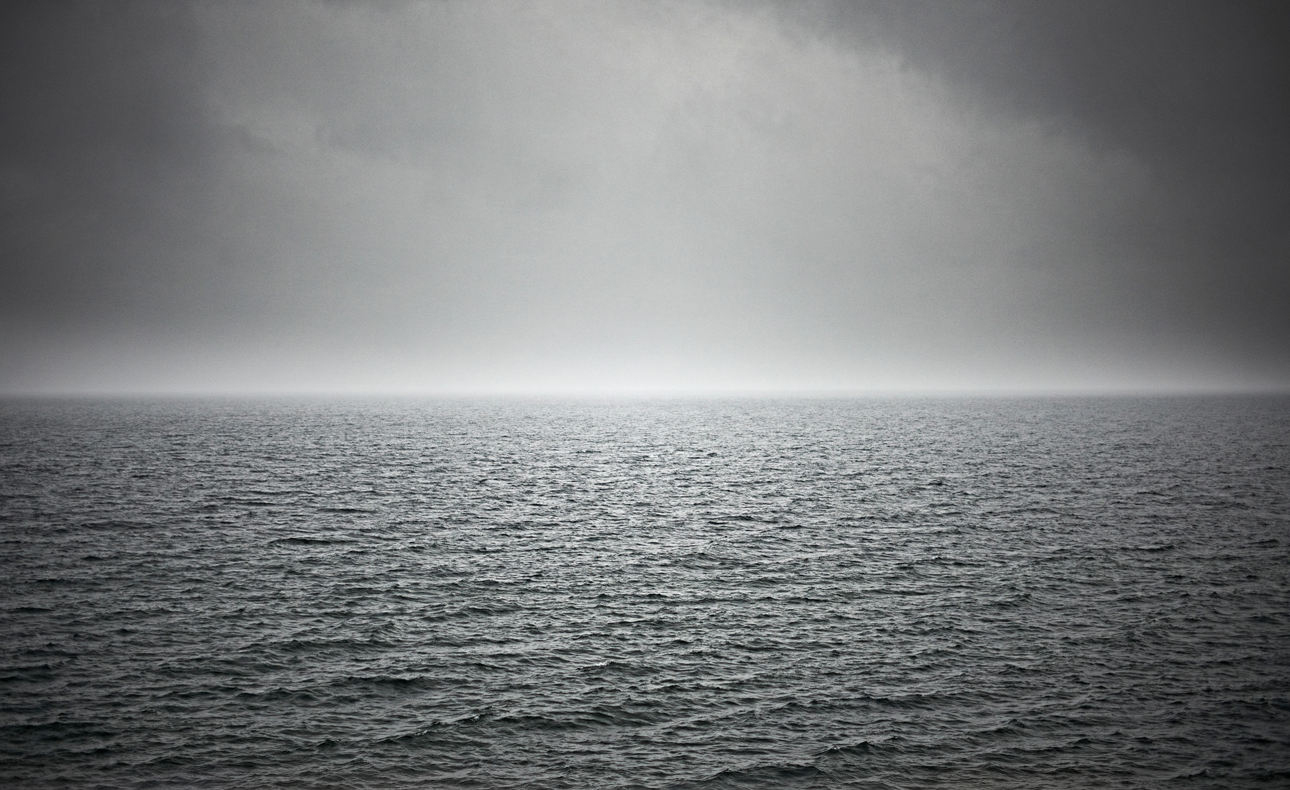 Misty weather sea landscape 