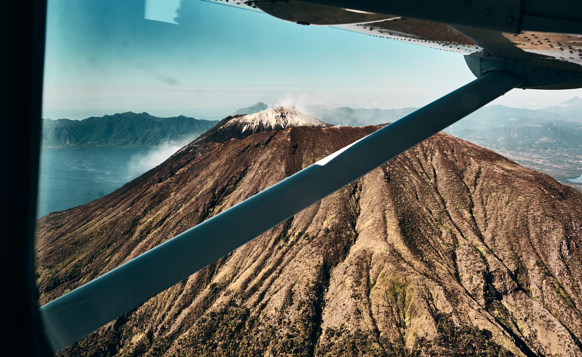 Crater of a volcano closeup 