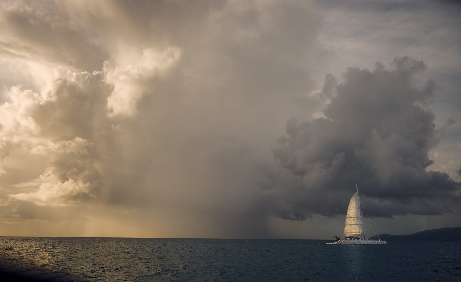 Sailing close to storm 