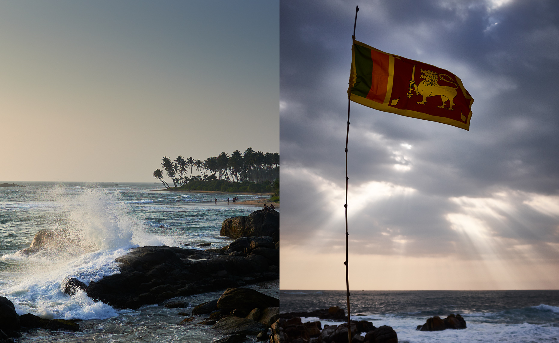 Tropical Sri Lanka beach waves 